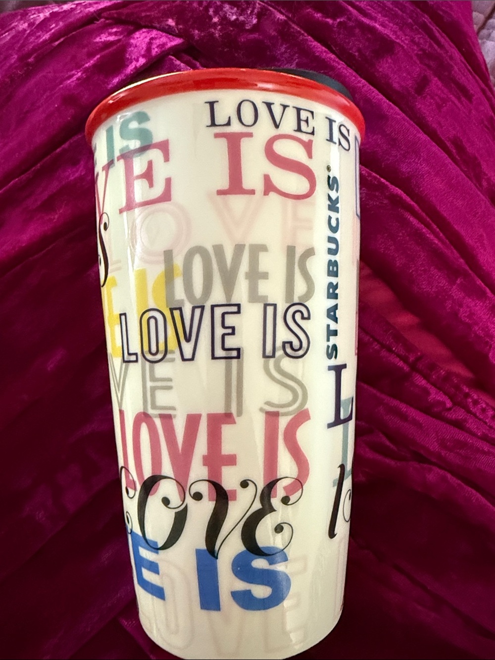 Starbucks “Love is Love” Ceramic Travel Tumbler